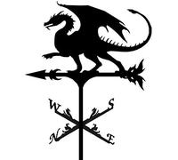 Alnicov Veleta de metal animal, veleta negra vintage indicador de dirección del viento cable para jardín exterior techo Paddock decoración veleta (dragón de fuego)