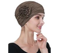 Alnorm Diseño floral quimioterapia pérdida de cabello gorras cáncer sombrero para las mujeres, marrón, Talla única