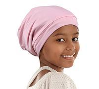 Alnorm Gorro de Dormir Curly Girl con Forro de Satén y Banda Elástica Cómoda Ajustable para Adolescentes, Niños Grandes, Niños, Rosa, One Size