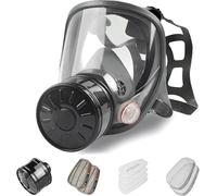 ALNUY Máscara de gas de cara completa, máscara de gas de supervivencia nuclear y química con filtro de carbón activado de 40 mm, máscara respiradora reutilizable para gases, vapores, polvo, productos