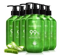Aloderma 99% gel de aloe vera orgnico hecho dentro de las 12 horas posteriores a la cosecha - botella de bomba - gel de aloe liviano para la cara y