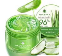 ALODERMA Gel de aloe vera orgánico puro fabricado con 96% de aloe vera certificado orgánico USDA dentro de las 12 horas posteriores a la cosecha (200 g, 7 onzas), sin concentrados en polvo ni