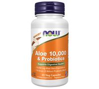 aloe 10000 & probióticos - 60 cápsulas vegetales - now