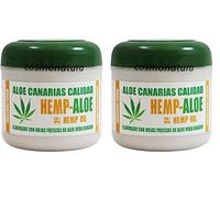 Aloe Canarias Crema Hidratante Corporal y Facial con Aceite de Cáñamo y Aloe Vera 100% 300 ml (Paquete de 2)