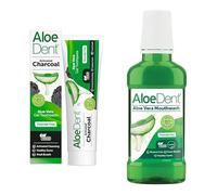 Aloe Dent - Activated Charcoal Gel Toothpaste & Mouthwash - Fluoruro Free - Activated Cleansing, Supports Healthy Gums & Freshens Breath - Vegano, Cruelty & SLS Free - 100 ml y 250 ml - Bundle