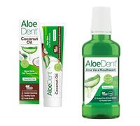 Aloe Dent - Coconut Oil Gel Toothpaste & Mouthwash - Fluoruro Free - Gentle Cleansing, Supports Healthy Gums & Freshens Breath - Vegano, Cruelty & SLS Free - 100 ml y 250 ml - Bundle
