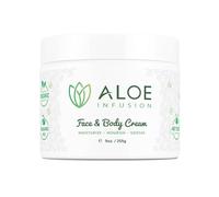 Aloe Infusion Crema hidratante para cuerpo y cara - Crema de eccema totalmente natural para piel seca y picazón, piel sensible, acné y psoriasis, aloe vera orgánico, manteca de karité, coenzima Q10