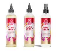 ALOÉ LOCKS | Rutina Completa con Hibisco | Champú, Sérum y Bruma 250 ml | Locks, Trenzas y Peinados Protectores | Limpieza, Hidratación, Reparación y Crecimiento
