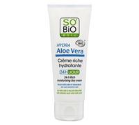 So'bio étic crème riche hydratante 24 h jour au pur jus d'aloe vera bio tube de 50 ml