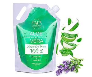 Aloe Vera Puro Gel Bálsamo Reparador con Lavanda 100% Puro y Natural Refrescante Hidratante Calmante Facial y Corporal Después del Sol After Sun Aloe Vera Depilacion 5000 ml