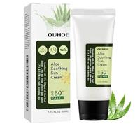 Aloe Vera Sunscreen SPF 50, Esencia Acuosa Crema Solar SPF50, Aloe Soothing Sun Cream, Protector Solar 50 SPF, No Grasa, Fuerte Protección UV, Crema Facial para Todo Tipo de Piel