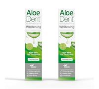 AloeDent Dentífrico Blanqueador de Aloe Vera Sin Flúor Pack de 2 x 100ml - Menta Natural, Sin SLS, Dientes Naturalmente Blancos & Encías Saludables, Vegano