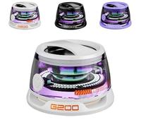 ALOEU Altavoz Bluetooth Magnético Multifuncional G200 Con Luz RGB, Mini Inalámbrico y Soporte Para Teléfono (Blanco)