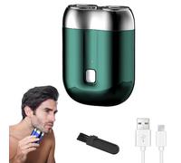 ALOEU Jacoba Shaver, Jacooba Electric Razor, Mini Double Head Electric Shave, Pocket Shaver USB Mini Shavers, Unisex Mini Dual Head Electric Razor for Home, Car, Travel(Green)