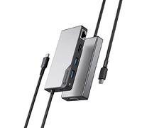ALOGIC Concentrador USB-C Fusion MAX 6 en 1 V2-2 x USB-A (5G), 1 x USB-C (5G y 100W PD), HDMI (4K a 60Hz), VGA y RJ45 Gigabit Ethernet