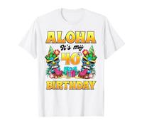Aloha 40 cumpleaños Hawaii Tiki Hawaiian Luau Party Camiseta