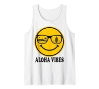 Aloha Beach Sonrisa Cara Hawaii Surf Océano Verano Isla Vibes Camiseta sin Mangas
