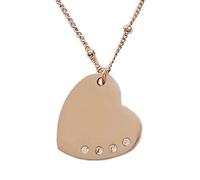 Aloha Collar corazón con cristales regalo mujer idea regalo de acero rosado