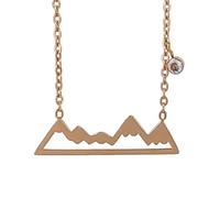 Aloha Collar Montagba para mujer y niña, de acero, idea de regalo, oro rosa y cristal
