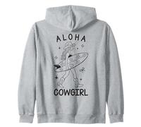 Aloha Cowgirl Surf Girl Botas occidentales Estrellas de mar Conchas Retro Sudadera con Capucha