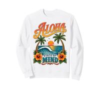 Aloha Estado de la Mente Tropical Beach Wave Sunset Island Vibes Sudadera