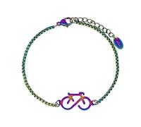 Aloha® Gravel - Pulsera para bicicleta de carreras, de acero, idea de regalo, para hombre y mujer, ajustable, Talla única, Acero inoxidable, No es una piedra preciosa
