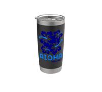 Aloha Hawaii Blue Hibiscus Vaso térmico de acero inoxidable de doble pared