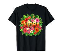 Aloha Hawaiian Flowers Tropical Island Paradise Camiseta