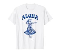 Aloha Hawaiian Hula Dancer Retro Luau Tropical Hibiscus Art Camiseta