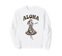 Aloha Hawaiian Hula Dancer Retro Luau Tropical Hibiscus Art Sudadera