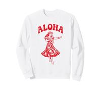 Aloha Hawaiian Hula Dancer Retro Luau Tropical Hibiscus Art Sudadera