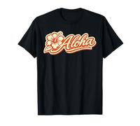 Aloha Hibiscus Hawaii, Estilo Retro, Surf, Isla Tropical de los 70 Camiseta