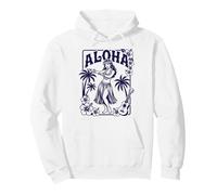 Aloha Hula Dancer Hibiscus Palm Trees Ukelele Retro Girl Art Sudadera con Capucha