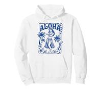 Aloha Hula Dancer Hibiscus Palm Trees Ukelele Retro Girl Art Sudadera con Capucha