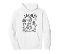 Aloha Hula Dancer Hibiscus Palm Trees Ukelele Retro Girl Art Sudadera con Capucha