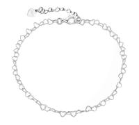 Aloha Joyas - Tobillera cadena de tobillo de acero modelo corazón 3 mm medida ajustable hasta 22 + 3 cm idea regalo, TU