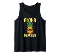 Aloha Playas Vacaciones Tropicales Océano Surfer Island Paradise Camiseta sin Mangas