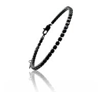 Aloha® Pulsera Cristales Negros Hombre Diosa Regalo Ajustable, TU, Acero inoxidable, No es una piedra preciosa