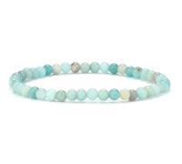Aloha Pulsera para hombre y mujer con auténticas piedras naturales blancas de 4 mm, idea regalo, Talla única, Poliéster, No es una piedra preciosa