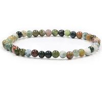 Aloha Pulsera para hombre y mujer con auténticas piedras naturales blancas de 4 mm, idea regalo, Talla única, Poliéster, No es una piedra preciosa