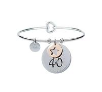 Aloha Pulseras de cumpleaños 18 20 30 40 50 y 60 con cristales de acero, Cristal Acero aleado (40 años)