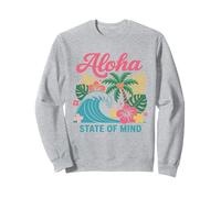 Aloha State of Mind Retro Wave Palmera Hawaii Beach Mujer Sudadera