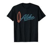 Aloha Tabla de Surf Hawaii Retro Tropical Ocean Beach Vibes Camiseta