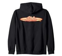 Aloha - Tabla de Surf Retro Hawaiana Tropical con guión de Playa Sudadera con Capucha