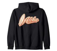 Aloha - Tabla de Surf Retro Hawaiana Tropical con guiones de Playa Sudadera con Capucha