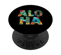 Aloha Tropical Hawaiian Vacation Island Viajero PopSockets PopGrip Adhesivo