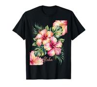 Aloha Tropical Hibiscus Flowers Vibrant Summer Paradise Camiseta