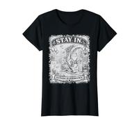 Alójese en Cat Homebody Cottagecore Camiseta gráfica económica, Mujer, Negro, XS