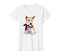 Aloka - El Paseo por la Paz Perro Difundiendo Esperanza Acuarela Camiseta gráfica económica, Mujer, Blanco, XL