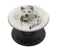 Aloka The Walk for Peace Dog Spreading Hope Indian Ink Art PopSockets PopGrip Adhesivo